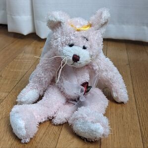 Ganz Heritage Collection Stuffed "Perfect Cupid Kitten" Pink Fuzzy Angel